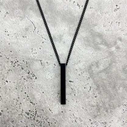 Rectangle Pendant Necklace men Stainless Steel