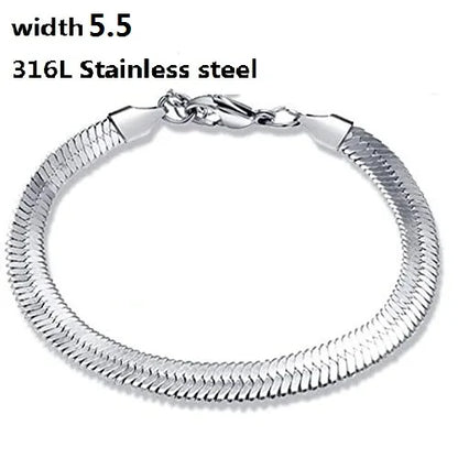 Stainless Steel Cuban Chain Bracelet for Men & Women