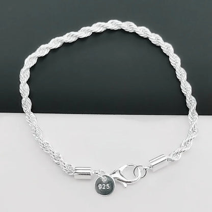 High quality 925 Sterling Silver 4MM Women Bracelet