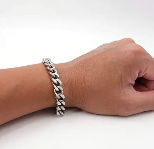 Stainless Steel Cuban Chain Bracelet for Men & Women