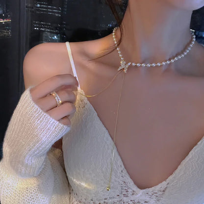 Women's Neck Chain Pearl Choker Necklace