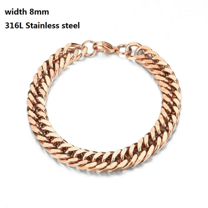 Stainless Steel Cuban Chain Bracelet for Men & Women