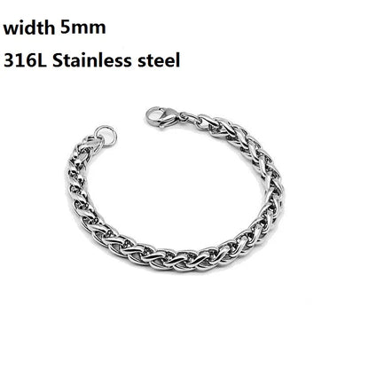 Stainless Steel Cuban Chain Bracelet for Men & Women