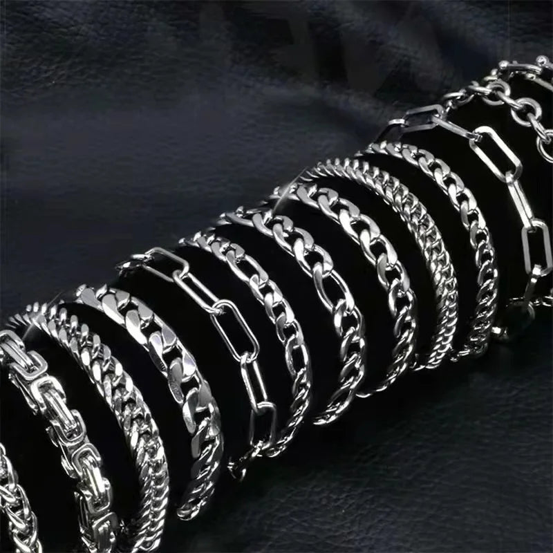 Stainless Steel Cuban Chain Bracelet for Men & Women