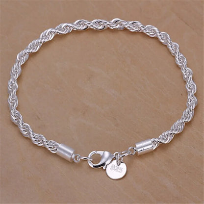 High quality 925 Sterling Silver 4MM Women Bracelet