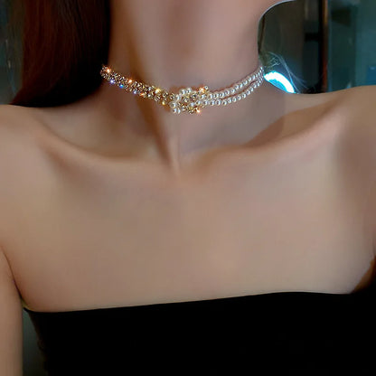 Women's Neck Chain Pearl Choker Necklace