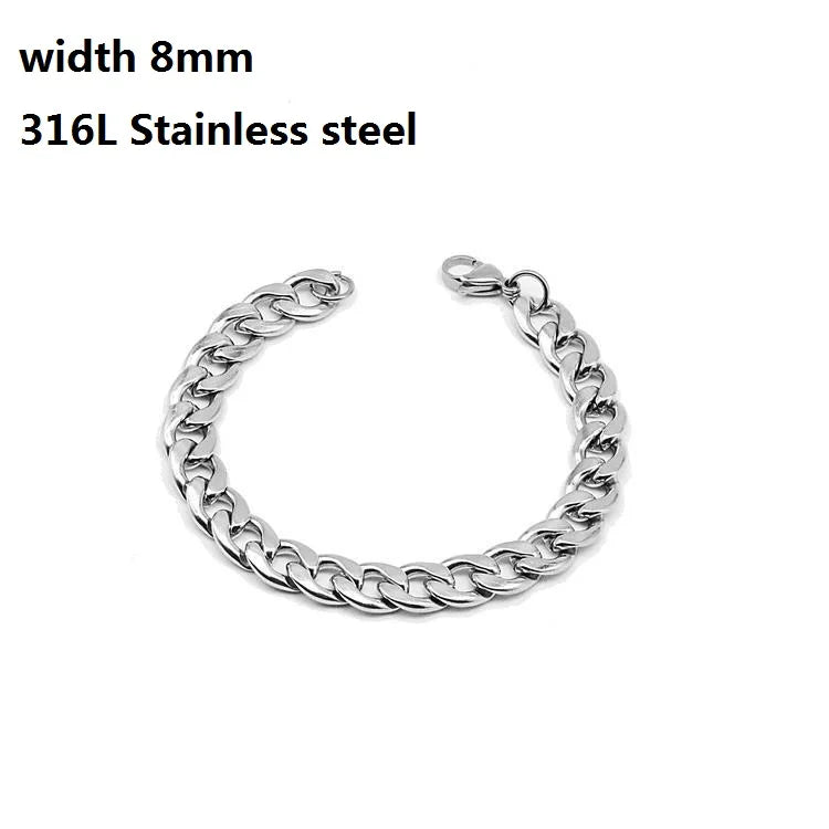 Stainless Steel Cuban Chain Bracelet for Men & Women