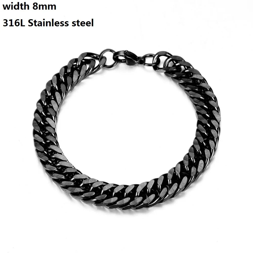 Stainless Steel Cuban Chain Bracelet for Men & Women