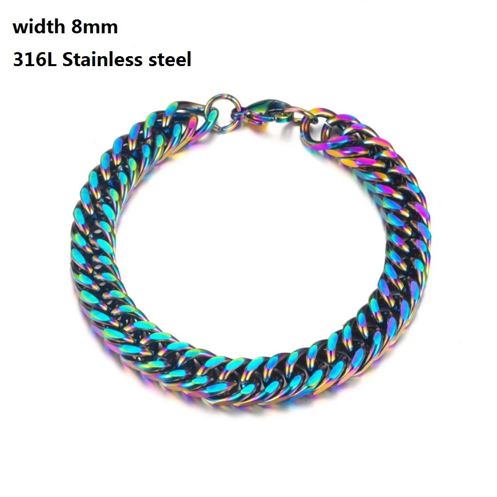 Stainless Steel Cuban Chain Bracelet for Men & Women