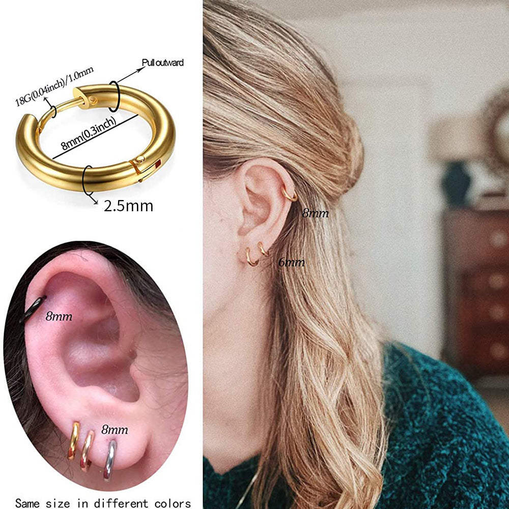 Stainless Steel Small Hoop Earrings for Women