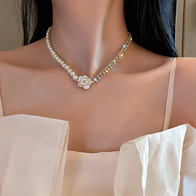 Women's Neck Chain Pearl Choker Necklace