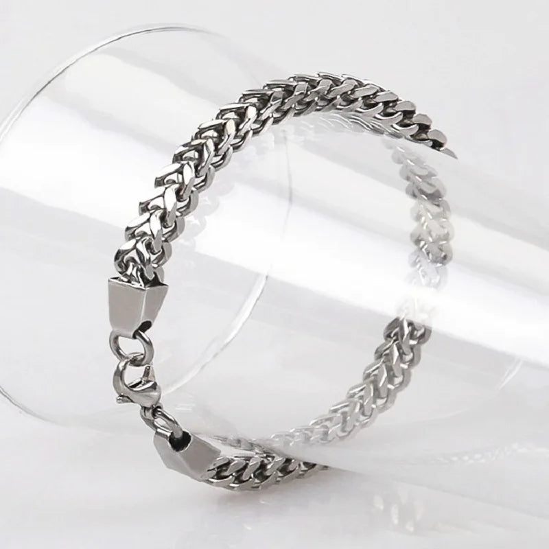 Stainless Steel Cuban Chain Bracelet for Men & Women