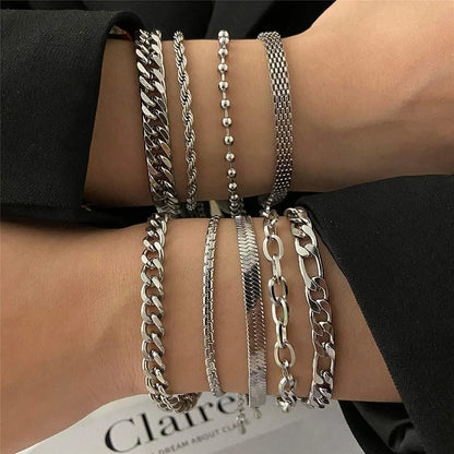 Stainless Steel Cuban Chain Bracelet for Men & Women