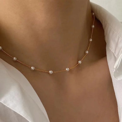 Women's Neck Chain Pearl Choker Necklace