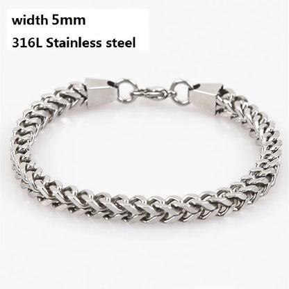 Stainless Steel Cuban Chain Bracelet for Men & Women