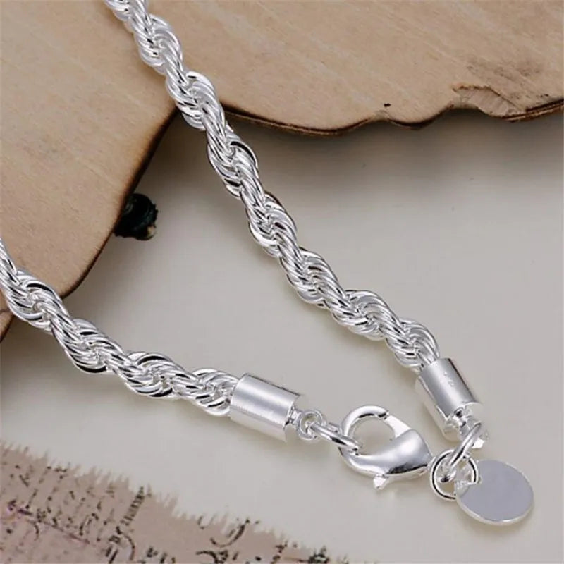 High quality 925 Sterling Silver 4MM Women Bracelet